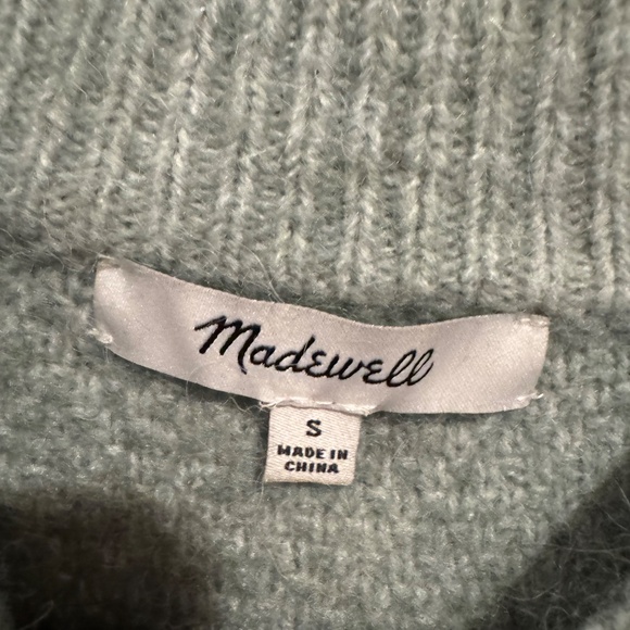 Madewell Green Sweater Chunky Knit Pull Over Alpaca Blend Small - Picture 3 of 6